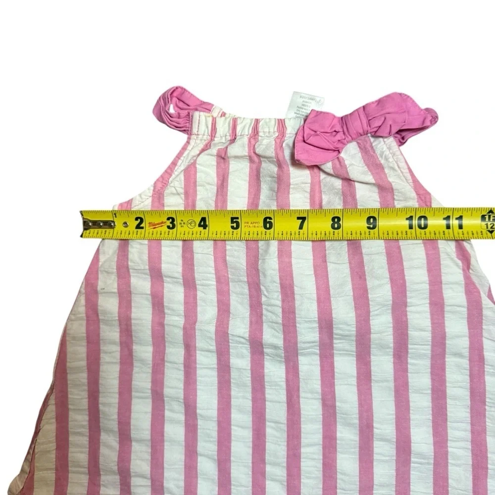 Gymboree Girls Pink White Striped Sleeveless Dress Fruit Patch Size 18-24 Months